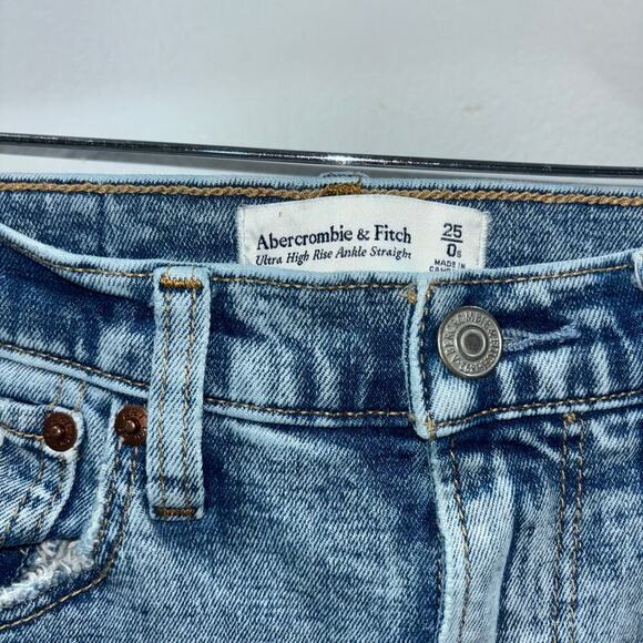 Abercrombie & Fitch Ultra High Rise Ankle Straight Jeans Size 25 - Picture 6 of 10
